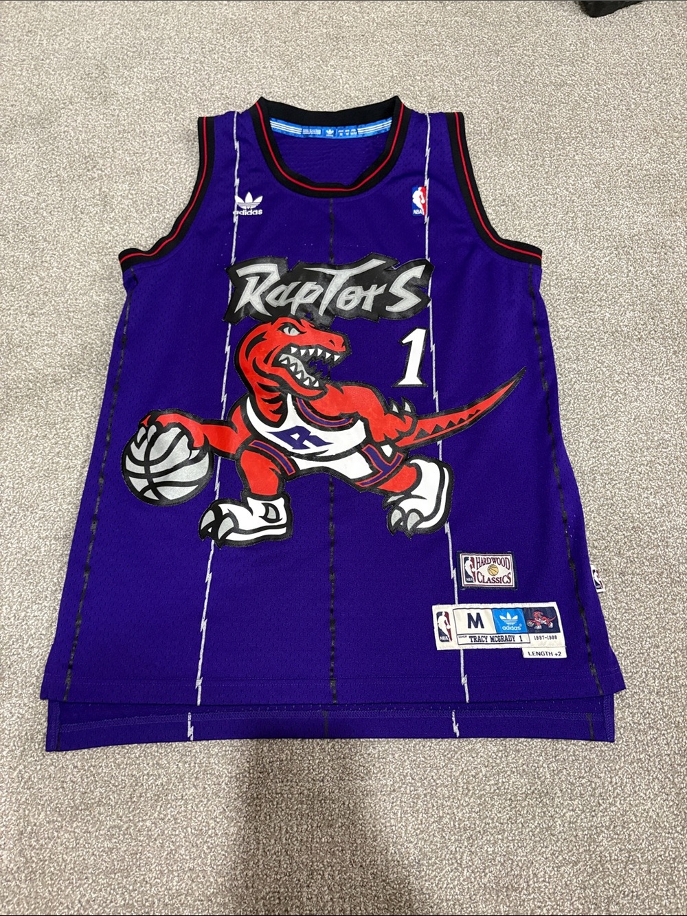 Vintage Adidas Tracy Mcgrady Purple Toronto Raptors Jersey
